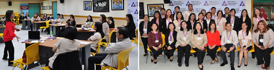 GENDER AND DEVELOPMENT SEMINAR IN ECC. Philippine Commission for Women-Accredited GAD Specialist Ma. Cecilia I. Fantastico (left in red) leads the three day Gender and Development Training and Workshop to ECC employees conducted on February 6-8, 2019 at the ECC Multi-Purpose Hall, ECC Bldg., Sen. Gil Puyat Ave., Makati City.